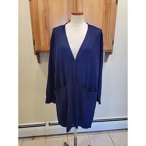 Architect Womens Button Front Cardigan Blue Size 2x NEW Plus Sweater